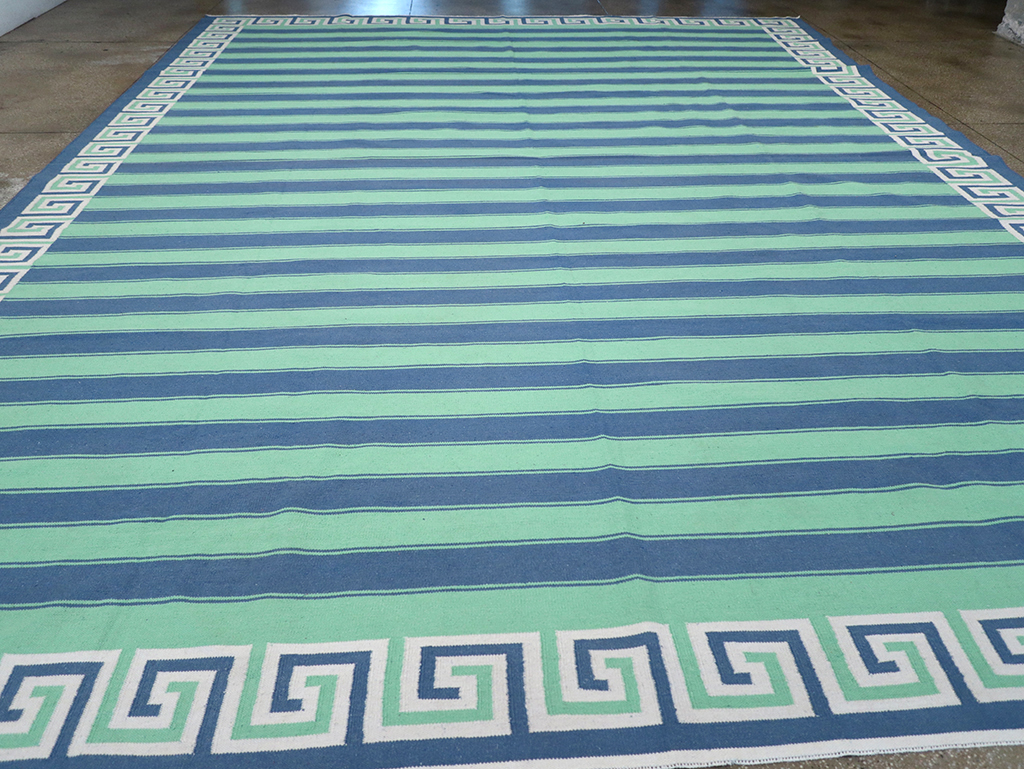 Modern Indian Flatweave Dhurrie Large Carpet, No.32621 - Staging