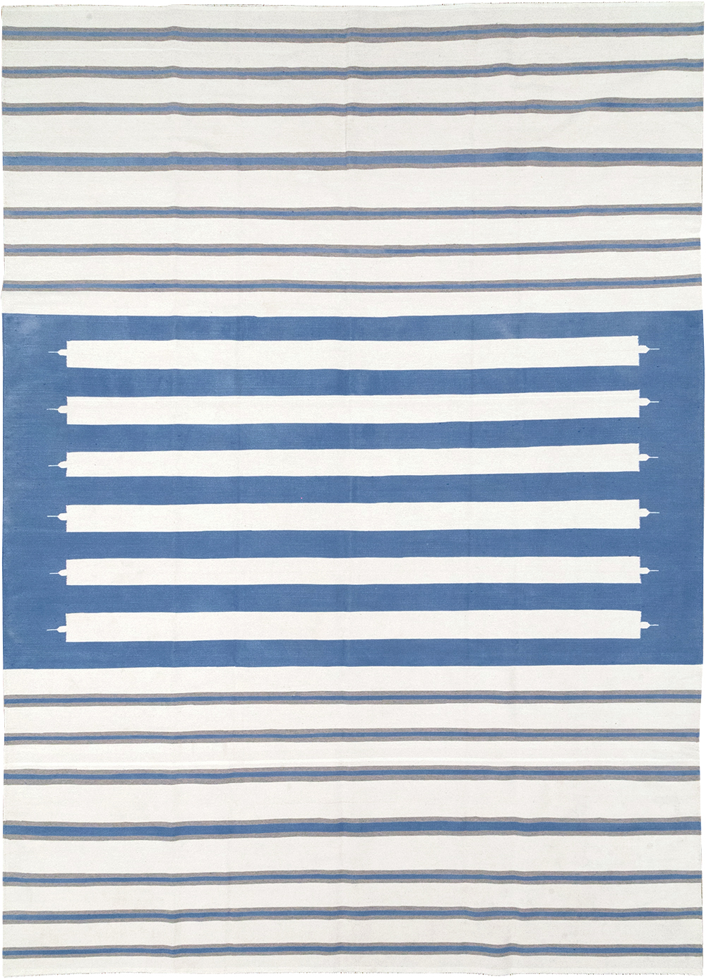 Modern Indian Flatweave Dhurrie Room Size Carpet, No.32622 - Staging