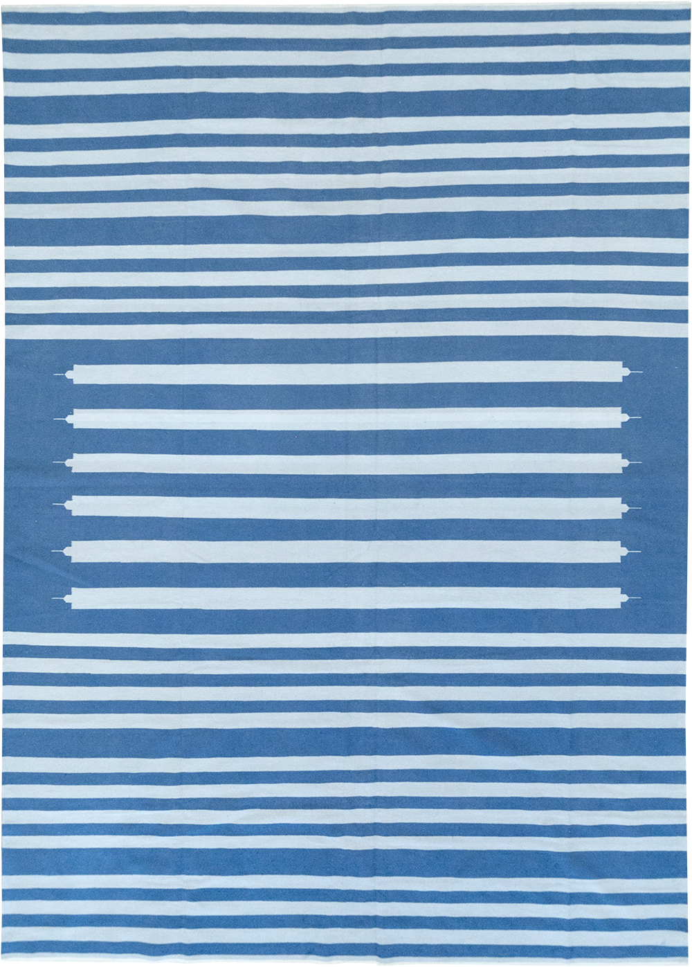 Modern Indian Flatweave Dhurrie Large Room Size Carpet, No.32623 - Staging