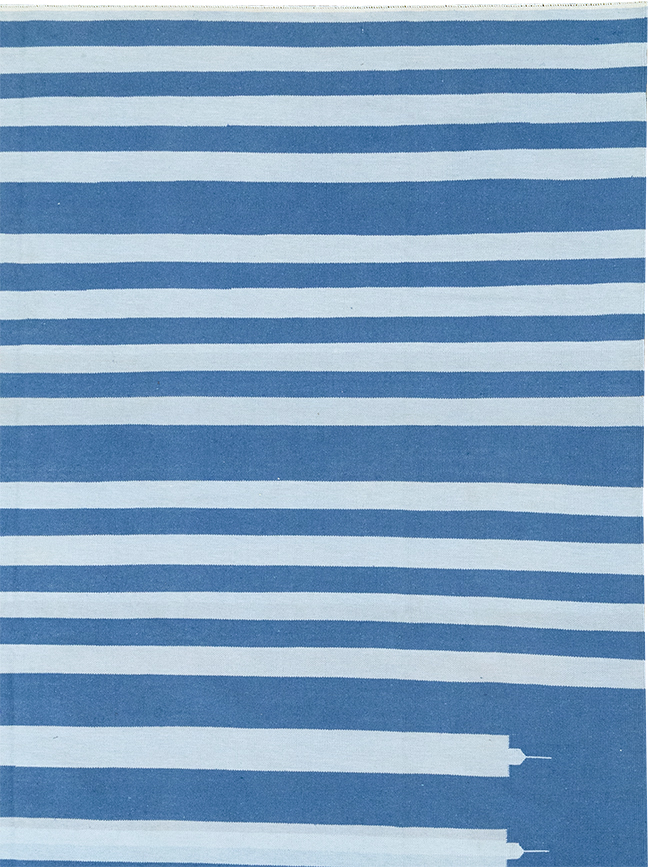 Modern Indian Flatweave Dhurrie Large Room Size Carpet, No.32623 - Staging