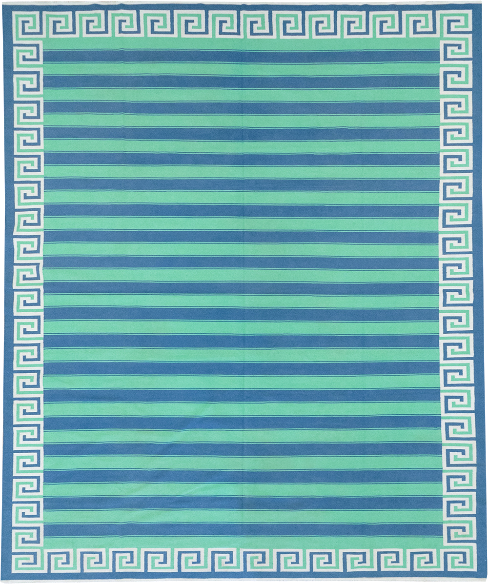 Modern Indian Flatweave Dhurrie Oversize Carpet, No.32625 - Staging