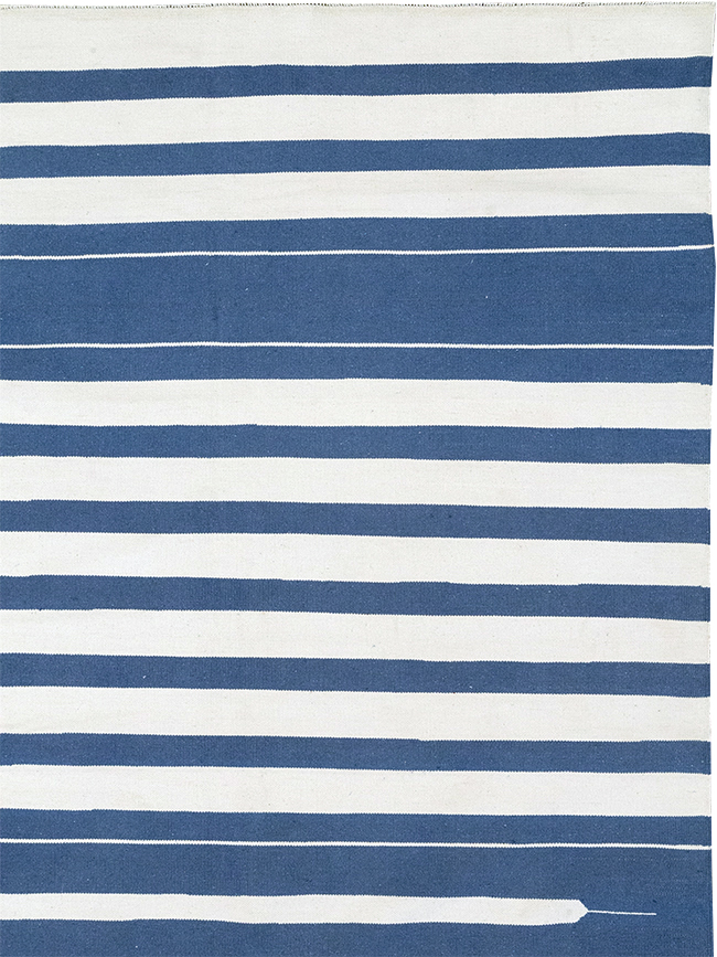 Modern Indian Flatweave Dhurrie Large Room Size Carpet, No.32626 - Staging