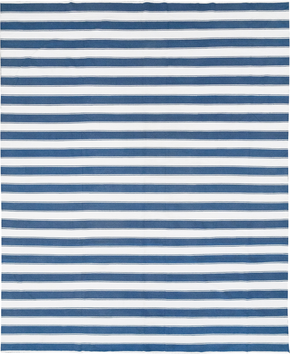 Modern Indian Flatweave Dhurrie Large Room Size Carpet, No.32627 - Staging