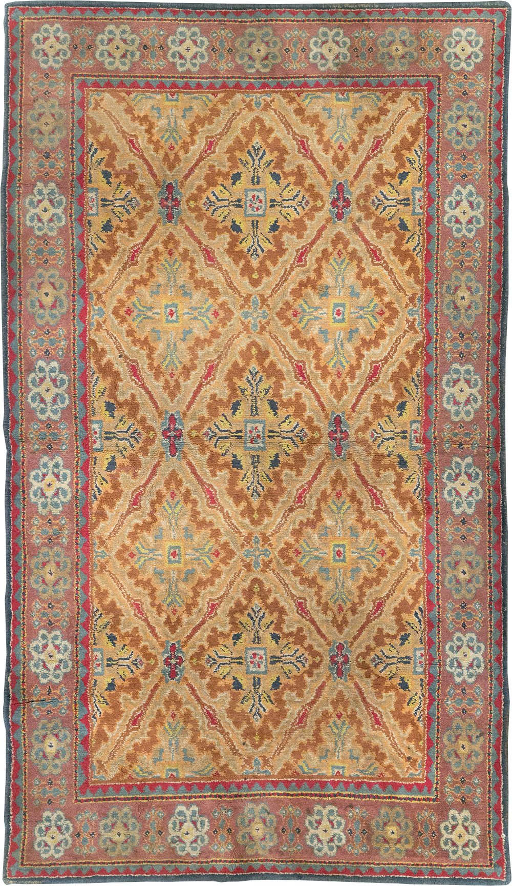 Vintage Indian Cotton Agra Accent Rug, No.32642 - Staging