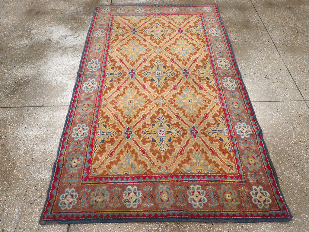 Vintage Indian Cotton Agra Accent Rug, No.32642 - Staging