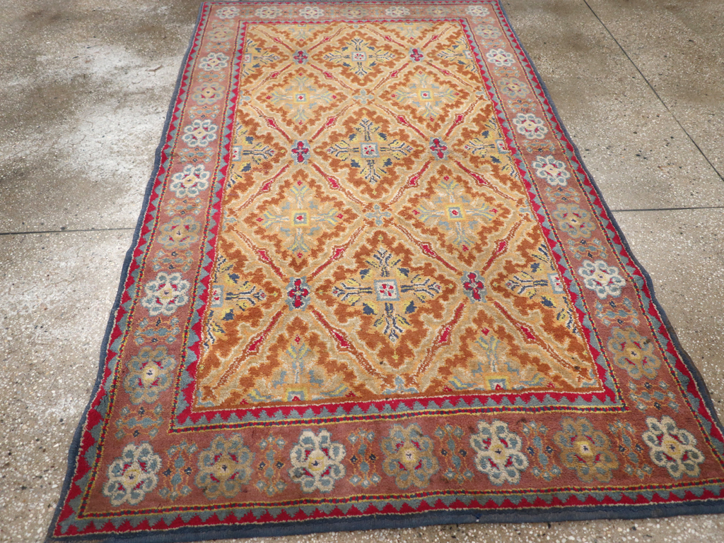 Vintage Indian Cotton Agra Accent Rug, No.32642 - Staging