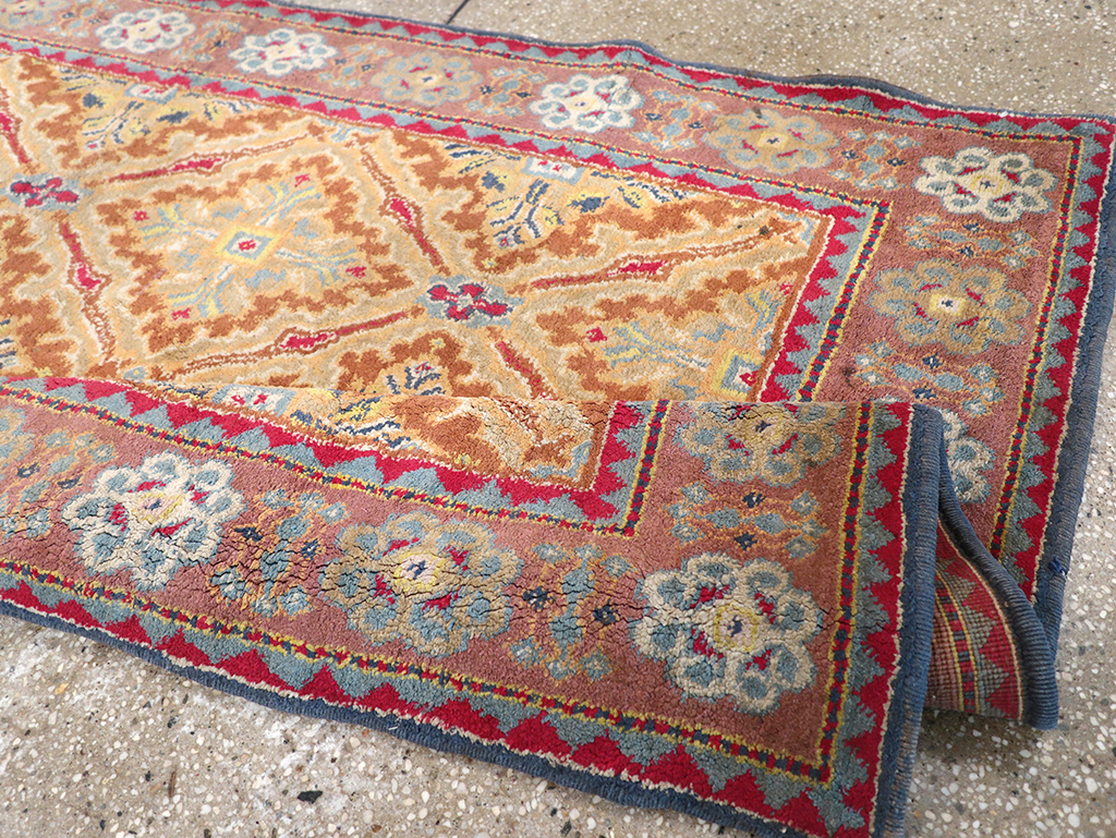 Vintage Indian Cotton Agra Accent Rug, No.32642 - Staging