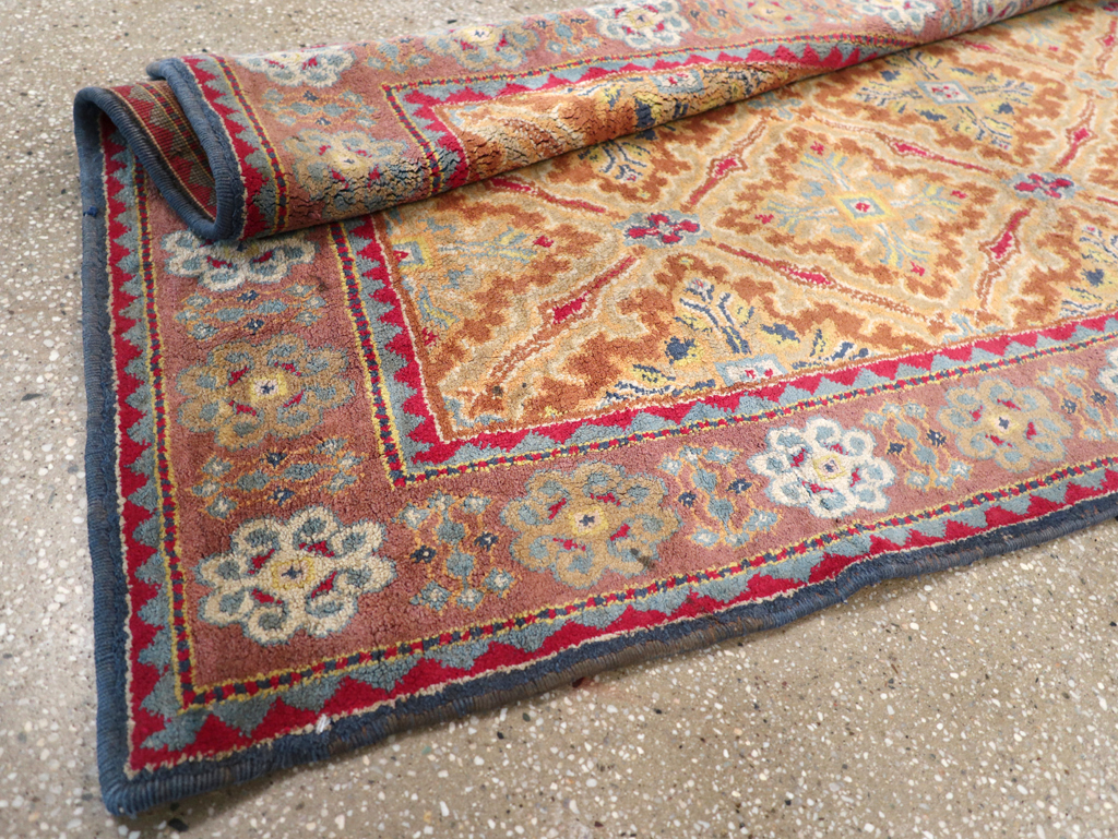 Vintage Indian Cotton Agra Accent Rug, No.32642 - Staging