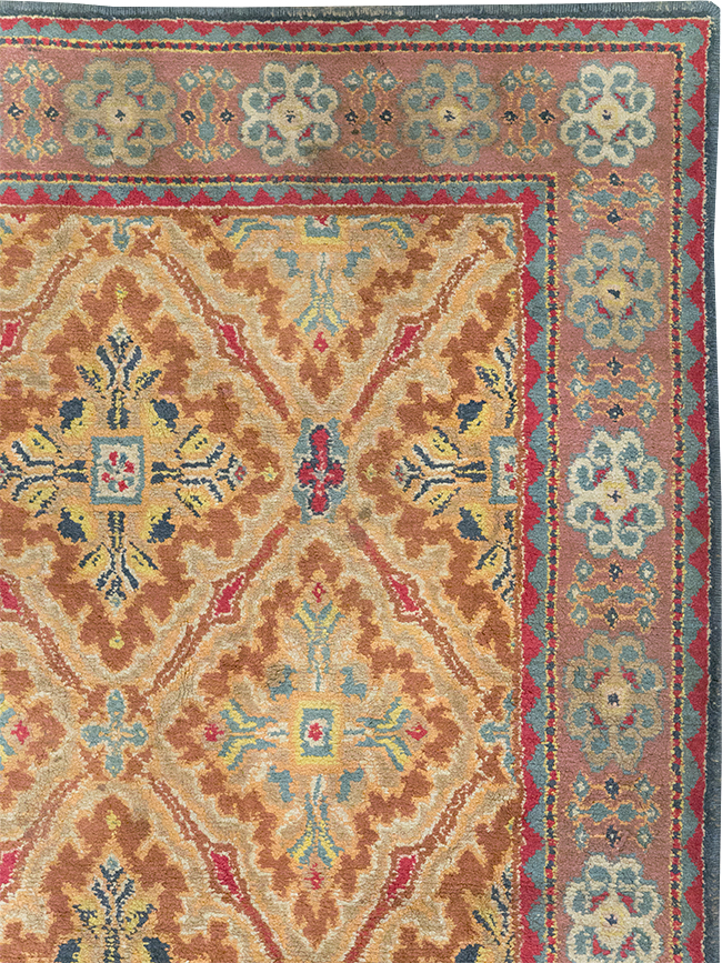 Vintage Indian Cotton Agra Accent Rug, No.32642 - Staging