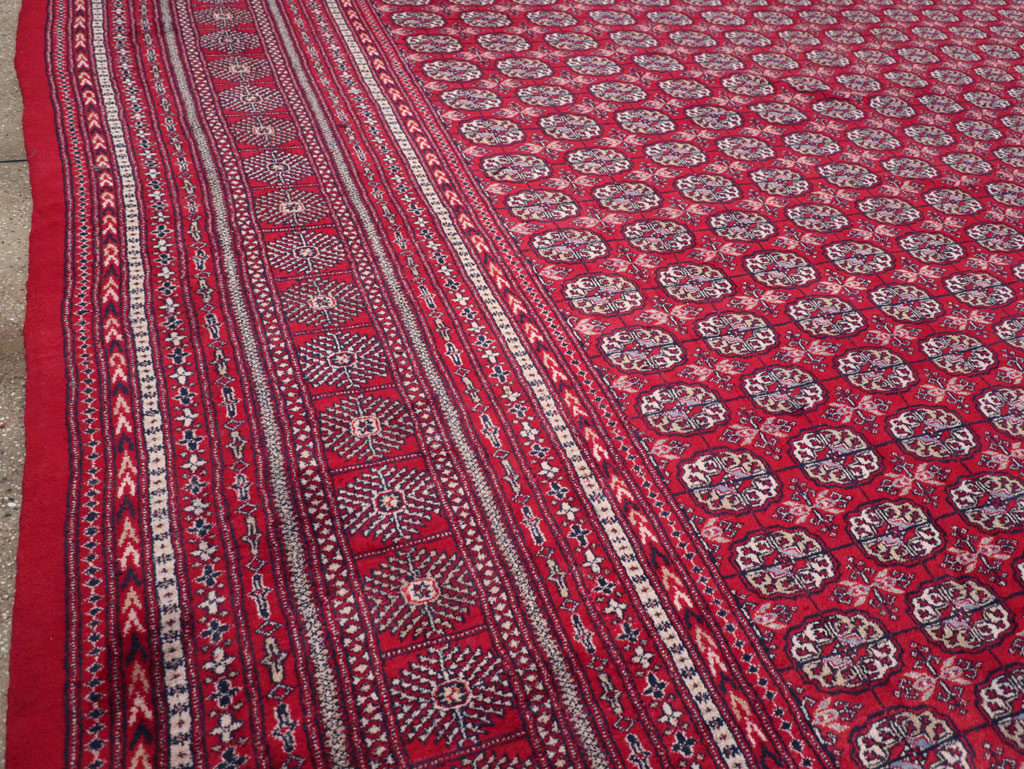 Vintage Central Asian Bokhara Oversize Carpet, No.32643 - Staging