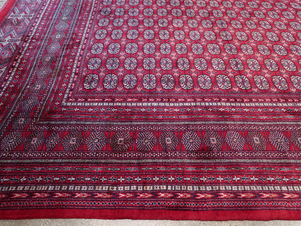 Vintage Central Asian Bokhara Oversize Carpet, No.32643 - Staging
