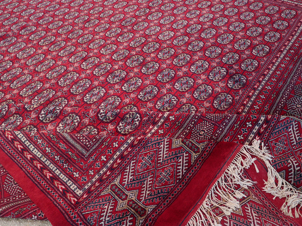 Vintage Central Asian Bokhara Oversize Carpet, No.32643 - Staging