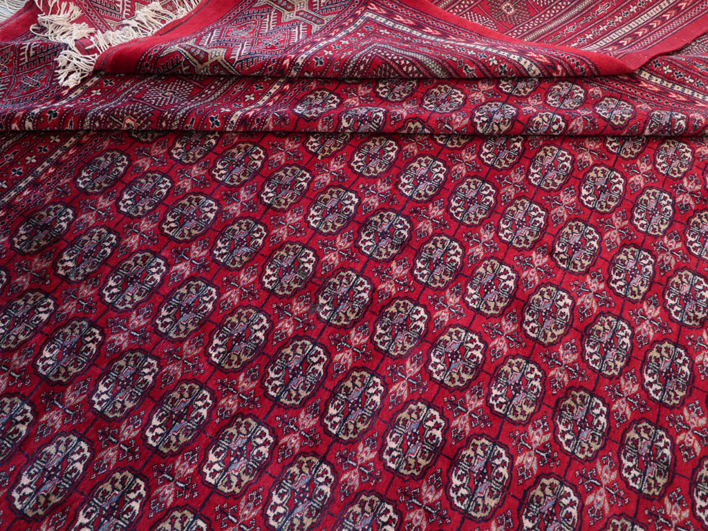 Vintage Central Asian Bokhara Oversize Carpet, No.32643 - Staging