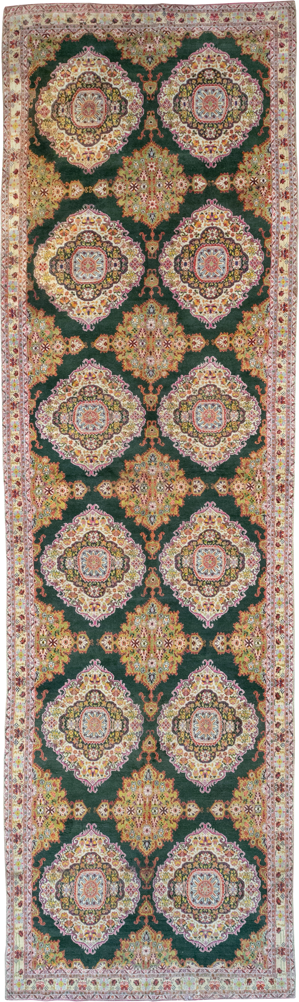 Vintage Indian Cotton Agra Long and Narrow Gallery Carpet, No.32645 - Staging