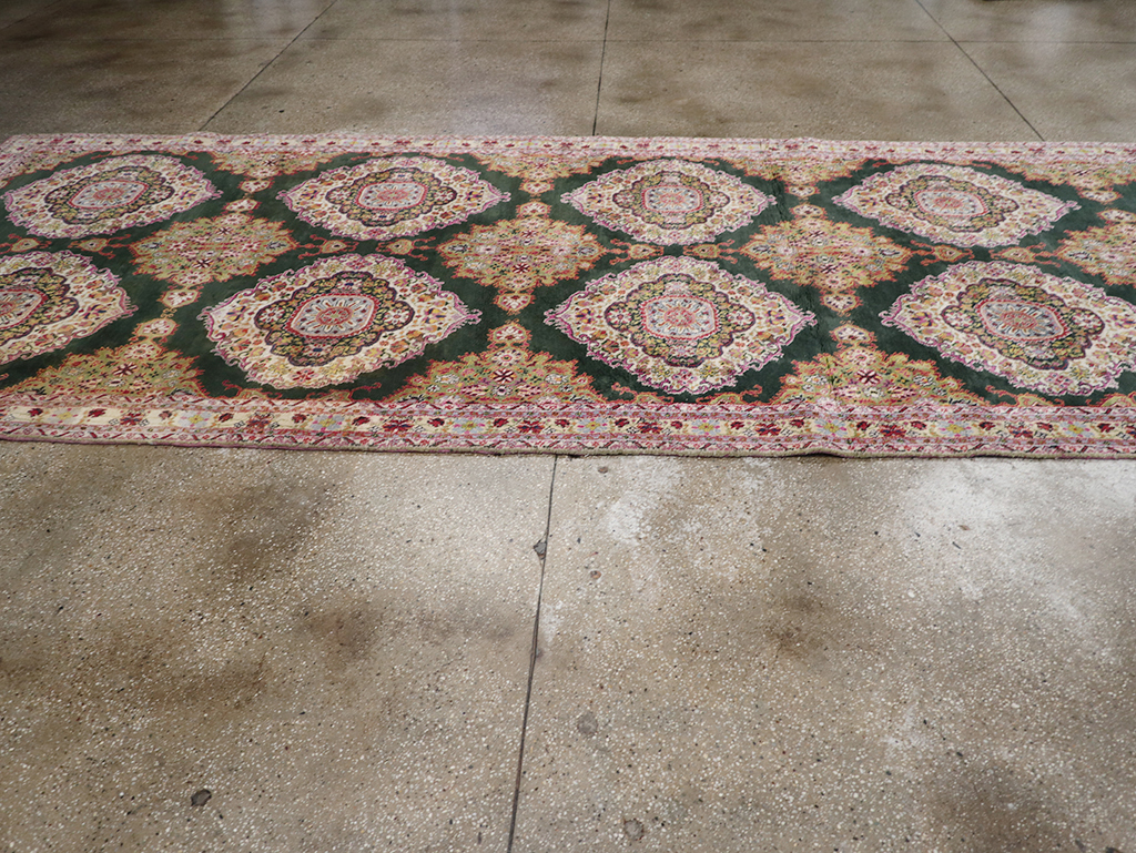 Vintage Indian Cotton Agra Long and Narrow Gallery Carpet, No.32645 - Staging