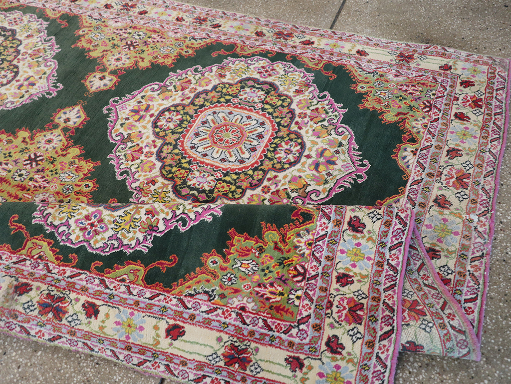 Vintage Indian Cotton Agra Long and Narrow Gallery Carpet, No.32645 - Staging