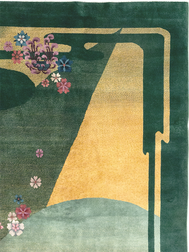 Antique Chinese Art Deco Room Size Carpet, No.32647 - Staging