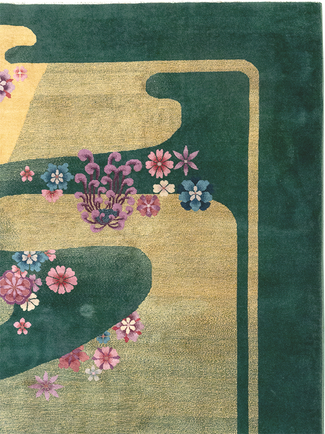 Antique Chinese Art Deco Room Size Carpet, No.32647 - Staging