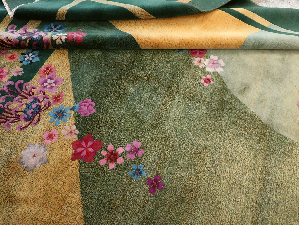 Antique Chinese Art Deco Room Size Carpet, No.32647 - Staging