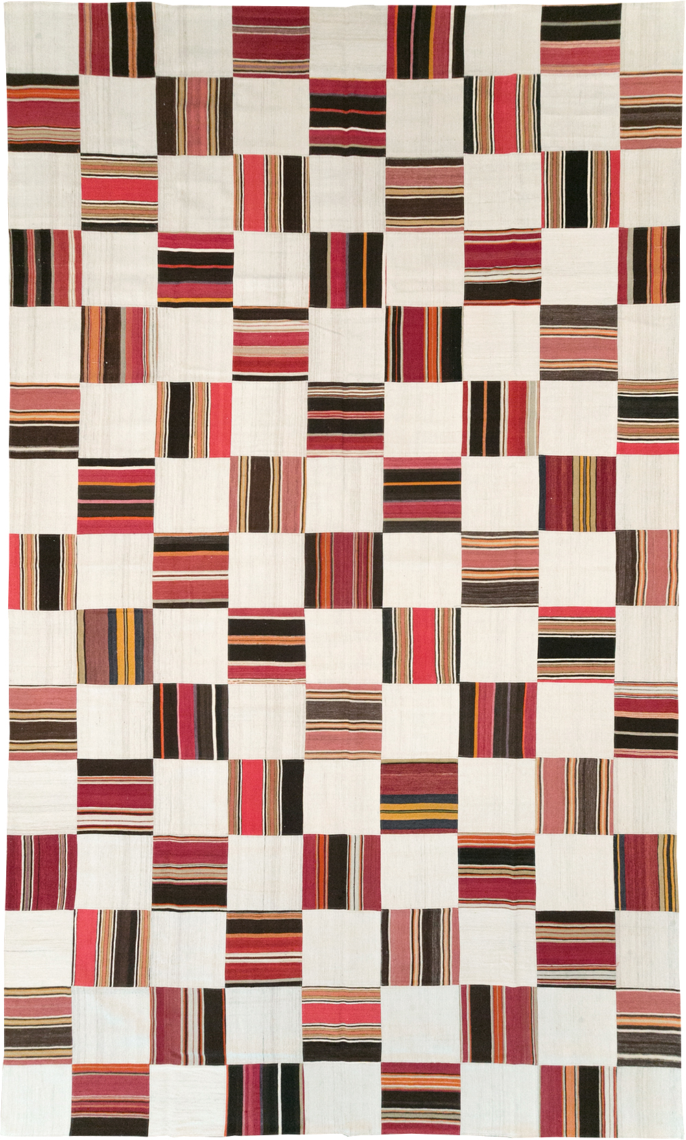 Vintage Inspired Modern Patchwork Kilim, No.32651 - Staging