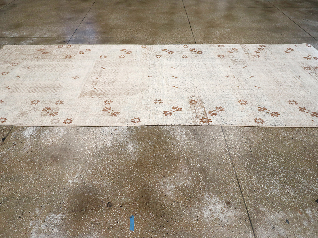 Vintage Turkish Anatolian Wide Gallery Runner, No.32663 - Staging