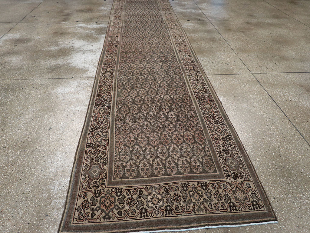 Antique Persian Malayer Long Runner, No.32682 - Staging