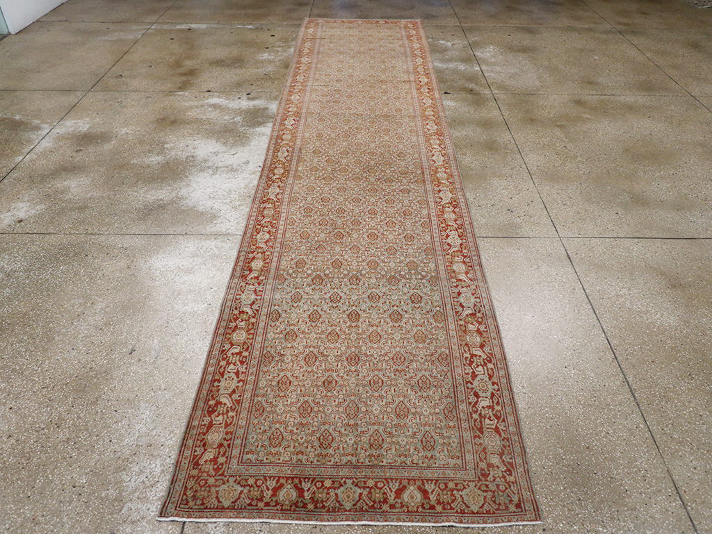 Antique Persian Malayer Long Runner, No.32704 - Staging