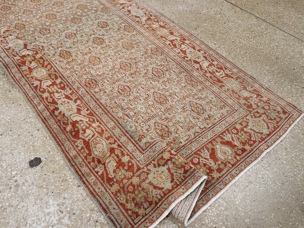 Antique Persian Malayer Long Runner, No.32704 - Staging