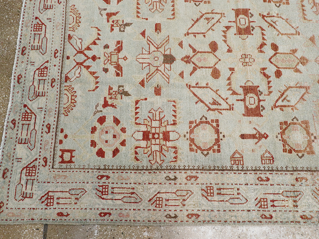 Vintage Persian Malayer Wide Gallery Runner, No.32707 - Staging