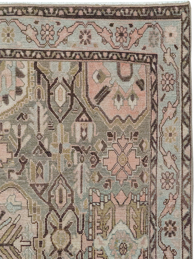 Vintage Persian Malayer Accent Rug, No.32733 - Staging