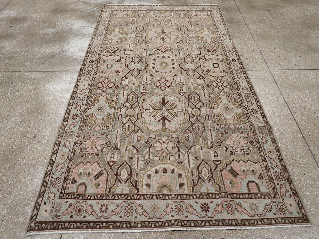 Vintage Persian Malayer Accent Rug, No.32733 - Staging