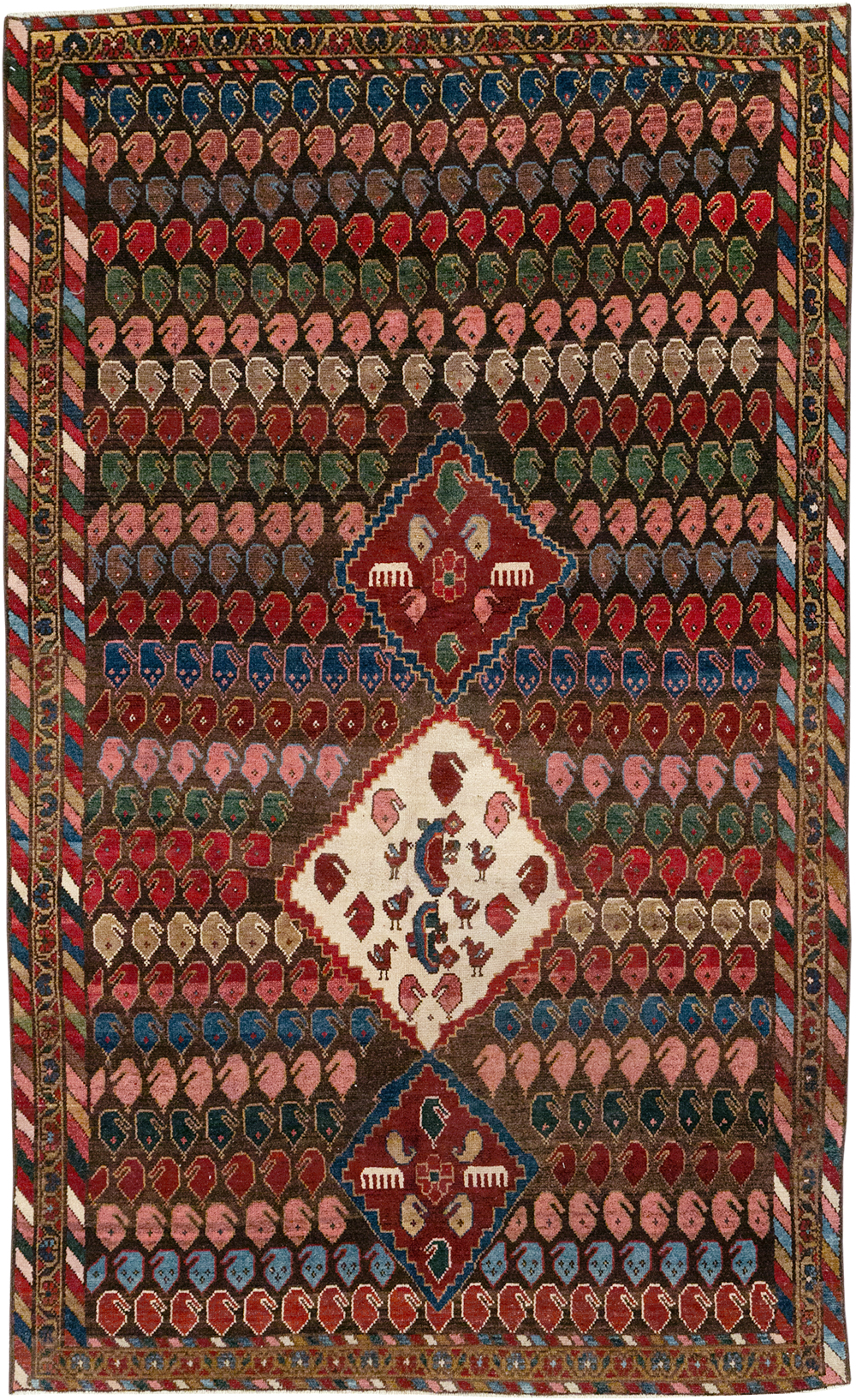Vintage Persian Malayer Accent Rug, No.32749 - Staging