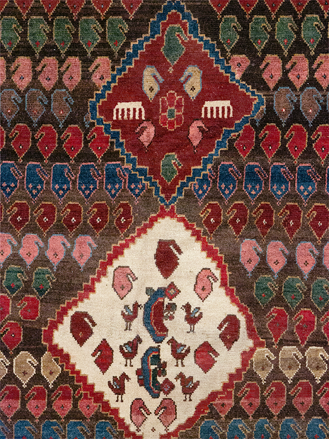 Vintage Persian Malayer Accent Rug, No.32749 - Staging