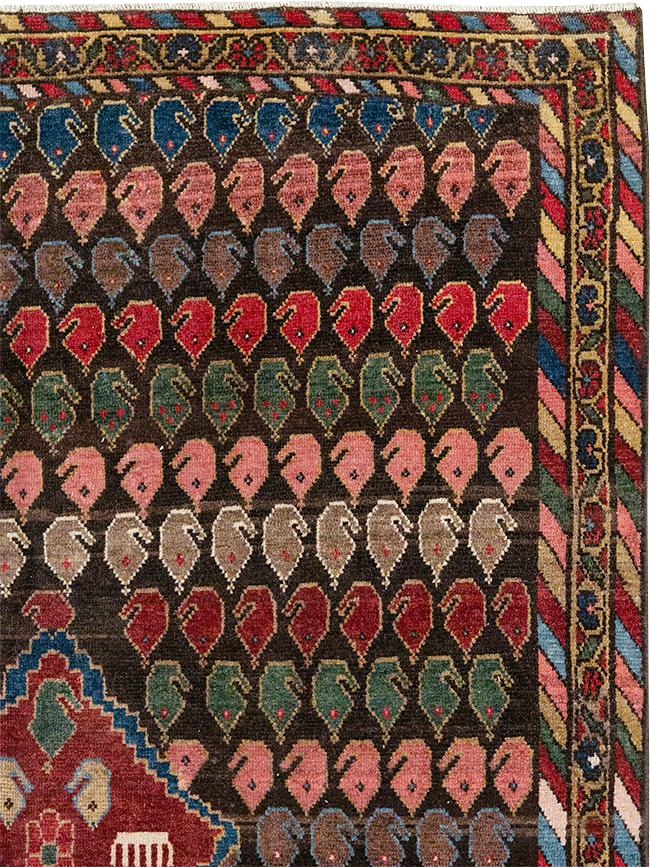 Vintage Persian Malayer Accent Rug, No.32749 - Staging