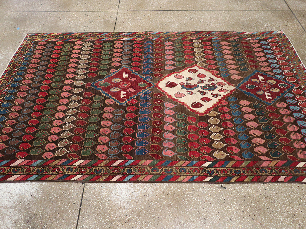 Vintage Persian Malayer Accent Rug, No.32749 - Staging