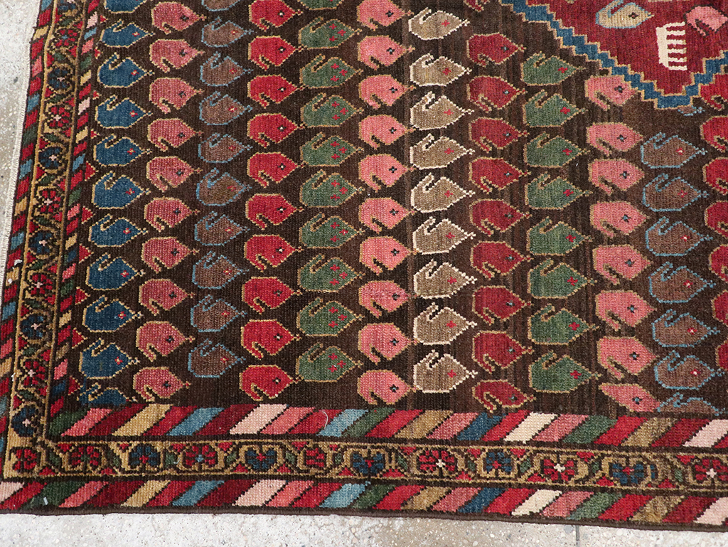 Vintage Persian Malayer Accent Rug, No.32749 - Staging