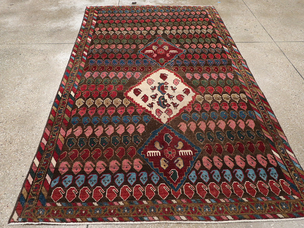 Vintage Persian Malayer Accent Rug, No.32749 - Staging