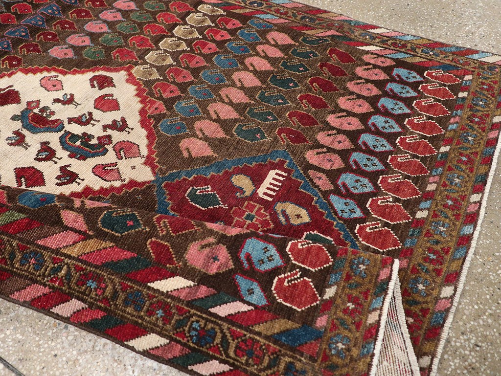 Vintage Persian Malayer Accent Rug, No.32749 - Staging