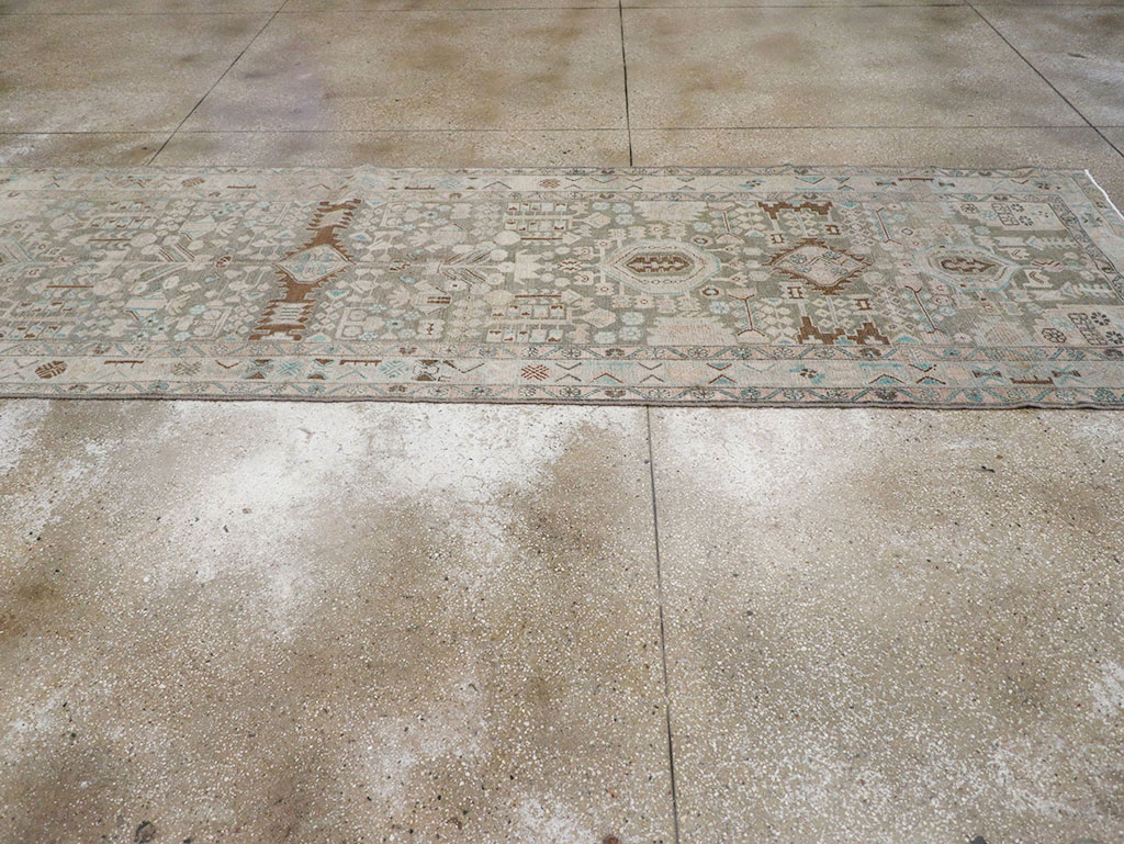 Vintage Persian Malayer Wide Gallery Runner, No.32754 - Staging