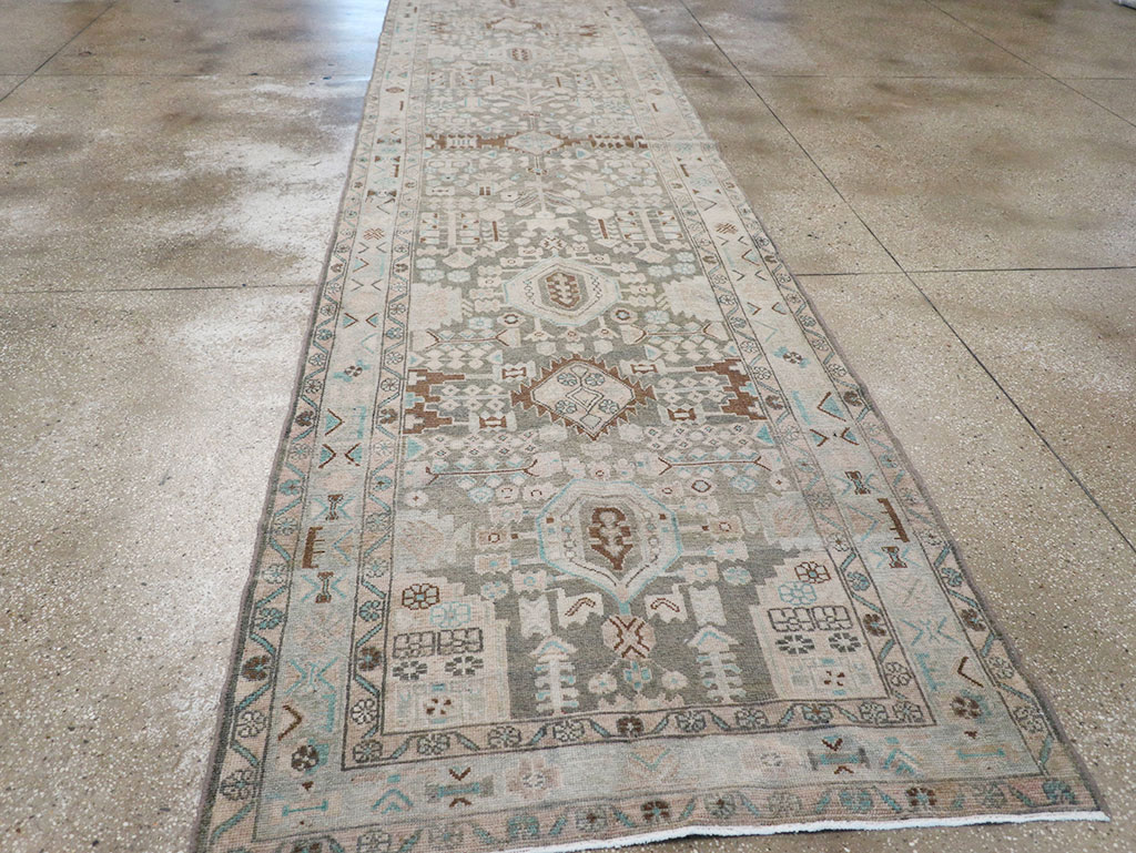 Vintage Persian Malayer Wide Gallery Runner, No.32754 - Staging