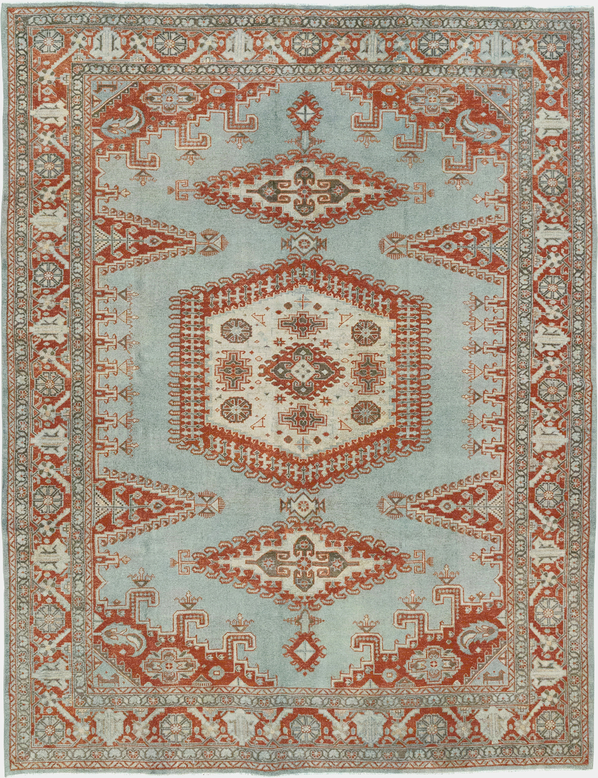 Vintage Persian Veece Accent Carpet, No.32774 - Staging