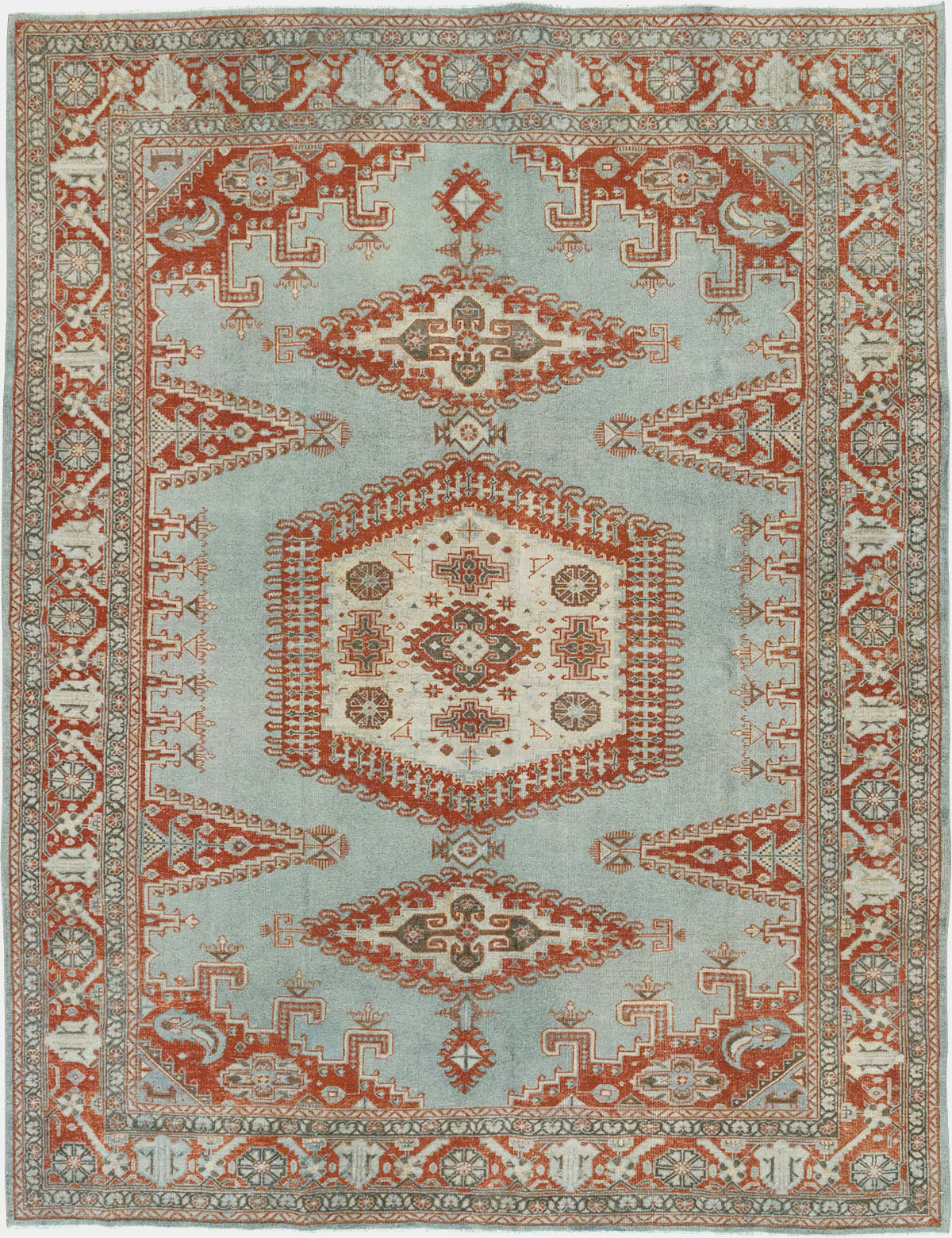 Vintage Persian Veece Accent Carpet, No.32774 - Staging