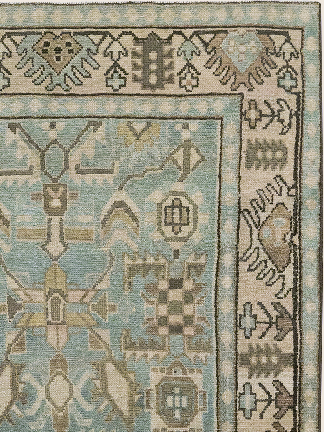 Vintage Persian Malayer Throw Rug, No.32789 - Staging