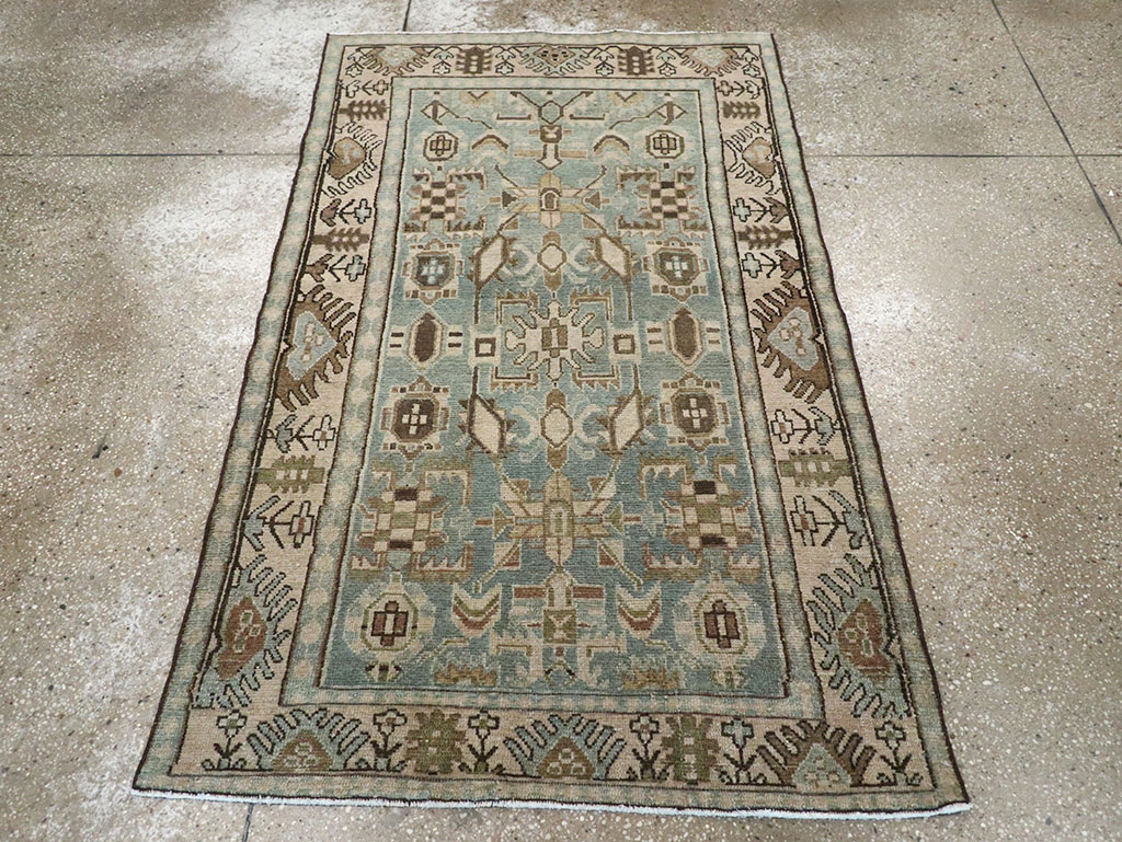 Vintage Persian Malayer Throw Rug, No.32789 - Staging
