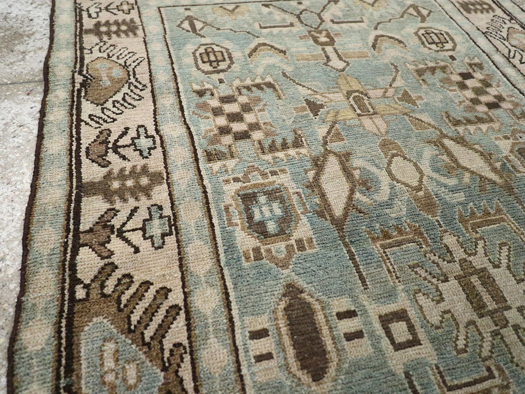 Vintage Persian Malayer Throw Rug, No.32789 - Staging