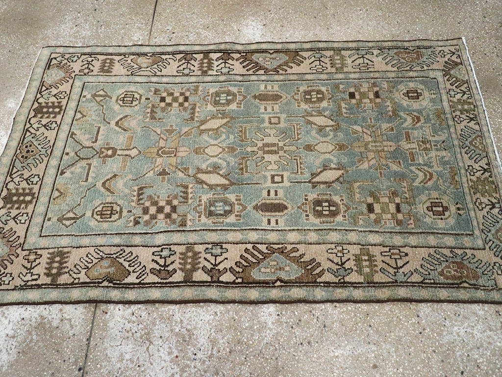 Vintage Persian Malayer Throw Rug, No.32789 - Staging