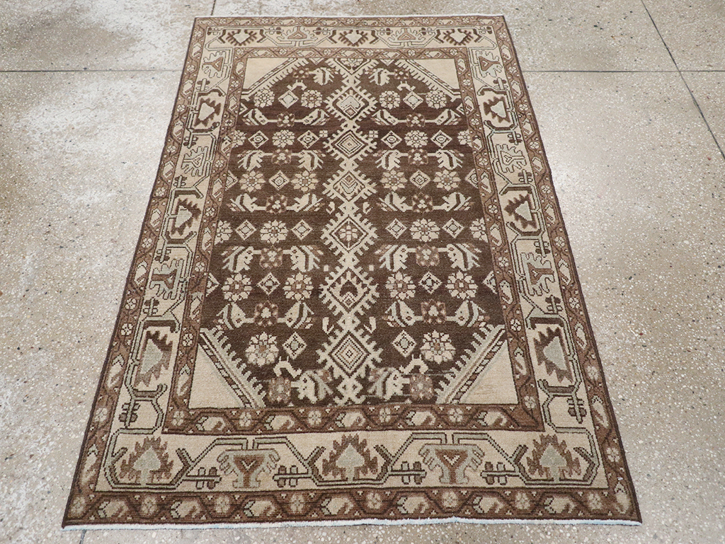Vintage Persian Malayer Throw Rug, No.32790 - Staging
