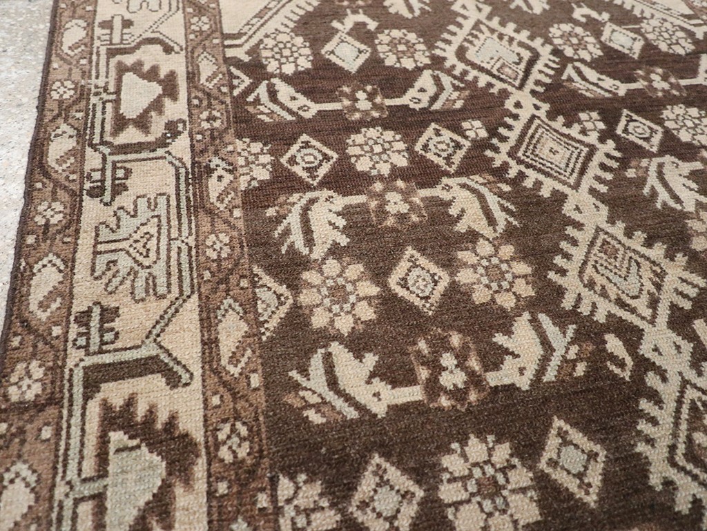 Vintage Persian Malayer Throw Rug, No.32790 - Staging