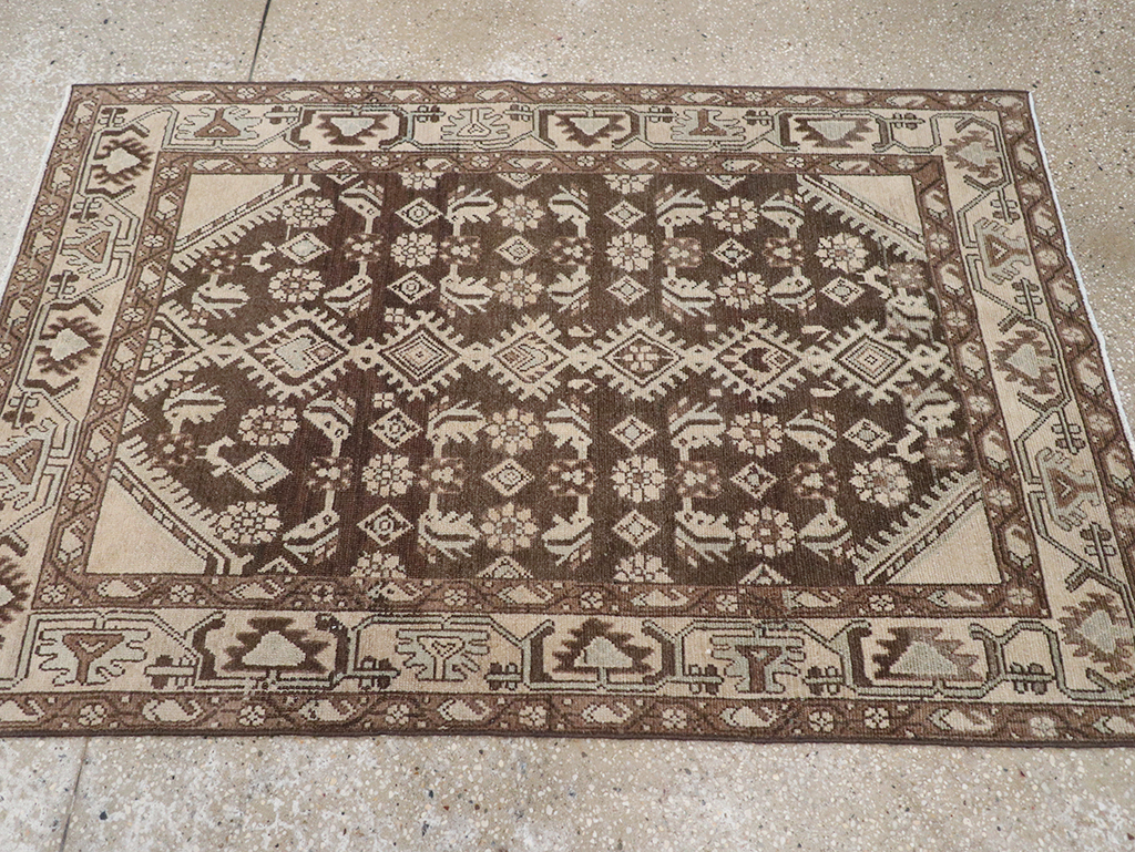 Vintage Persian Malayer Throw Rug, No.32790 - Staging