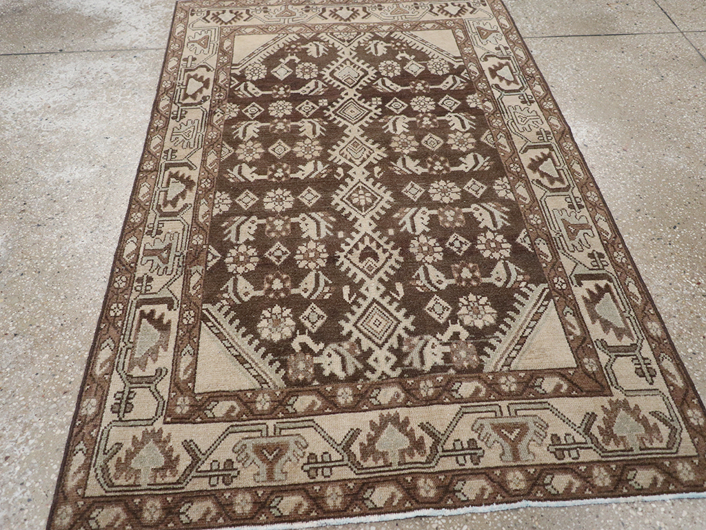 Vintage Persian Malayer Throw Rug, No.32790 - Staging